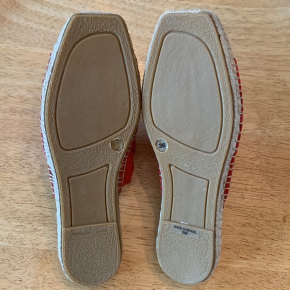 NWOT Donald J. Pliner Red Patent Leather Woven Espadrille Slides - Picture 5 of 6